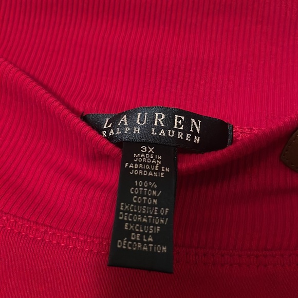 Ralph Lauren Red Long Sleeved Boat Neck Top Size 2X - Picture 4 of 5